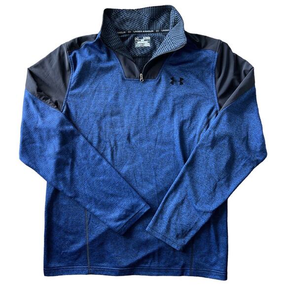 Under Armour Mens XLarge Loose Fit Cold Gear Dark Blue Black Pullover Jacket - Picture 1 of 11